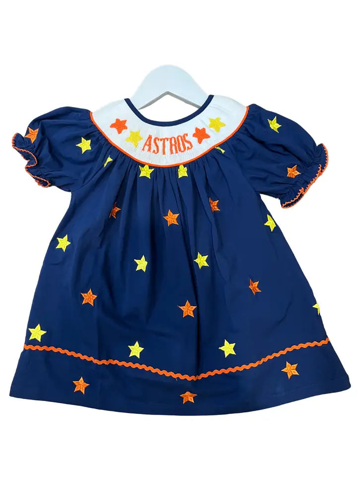 Astros Smocked Dress